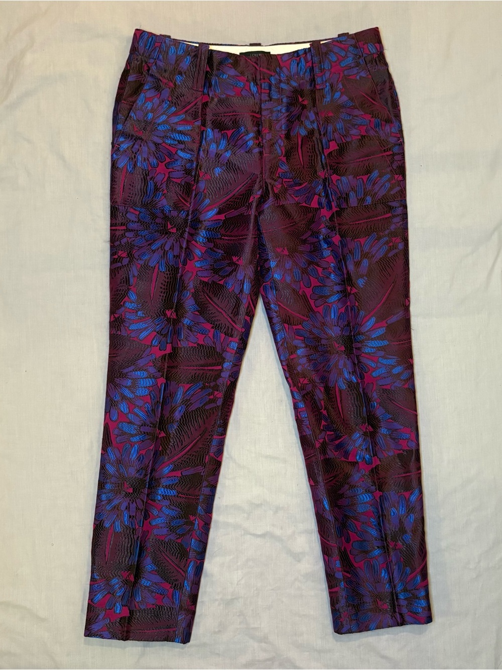 J.Crew Floral Jacquard Brocade Pants Straight Leg Pants Size 4